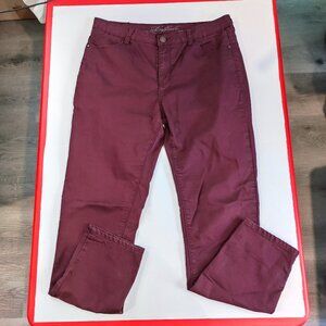 Buffalo David Bitton jeans Faith mid-rise slim leg burgundy women's size 30